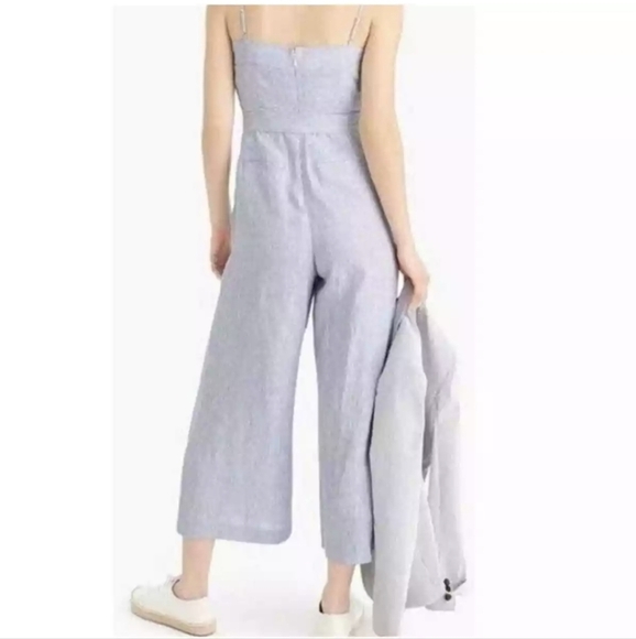 J. Crew linen stripped jumpsuit 2 - Picture 4 of 13